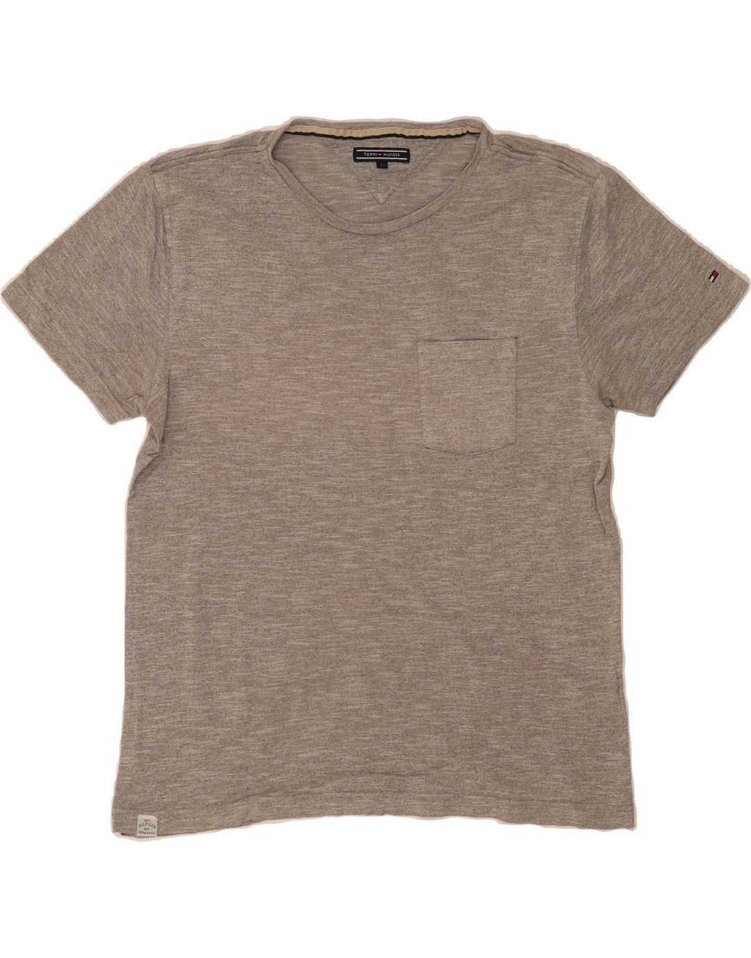 TOMMY HILFIGER Mens T-Shirt Top Large Grey Vintage Tommy Hilfiger and Second-Hand Tommy Hilfiger from Messina Hembry 