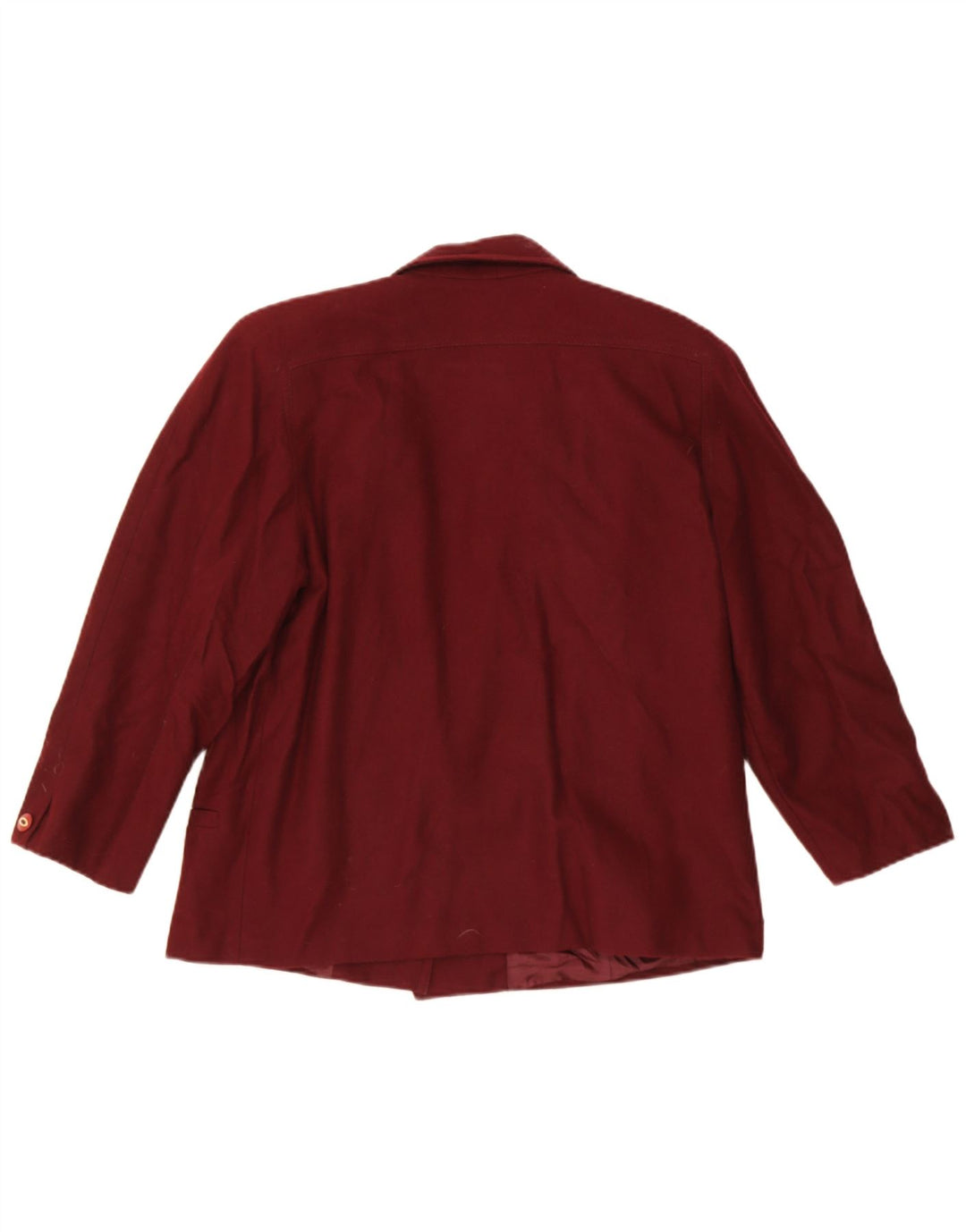 VINTAGE Womens 1 Button Blazer Jacket UK 12 Medium Burgundy Wool