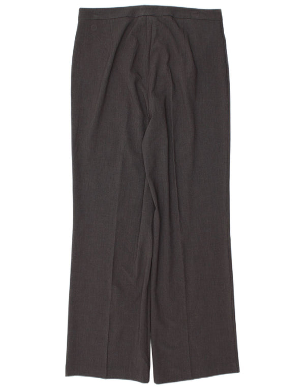 Marks & Spencer Womens Straight Casual Trousers UK 12 Medium W30 L30 Grey