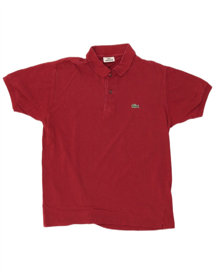 LACOSTE Mens Polo Shirt Size 4 Medium Burgundy Cotton