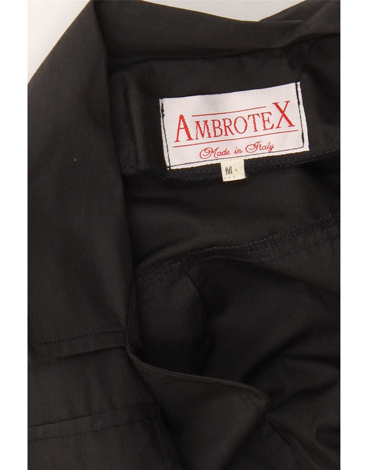 Vintage Womens Short Sleeve 2 Button Blazer Jacket UK 14 Medium Black