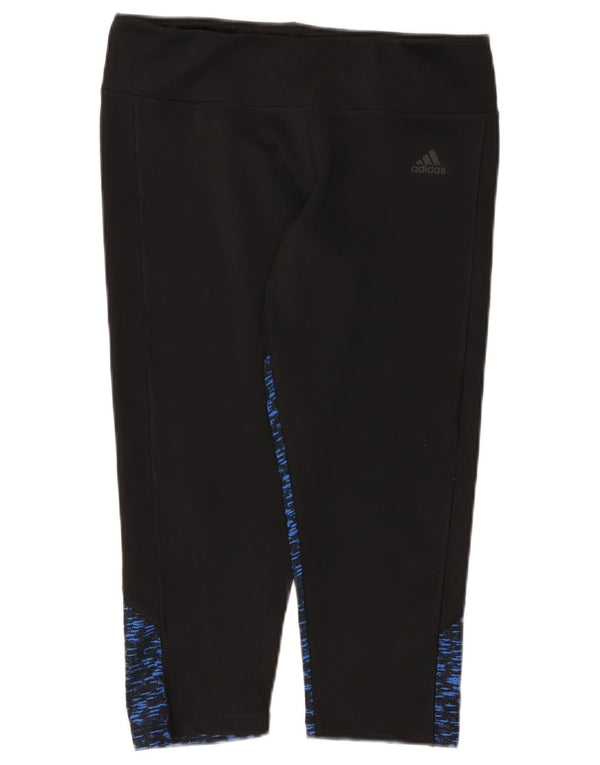 Adidas Womens Climalite Capri Leggings UK 16/18 Large Black Flecked