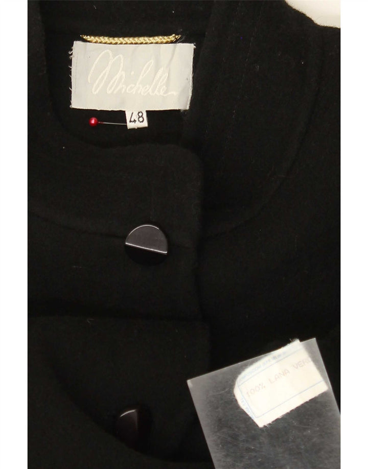 Michelle Womens Overcoat IT 48 XL Black Wool