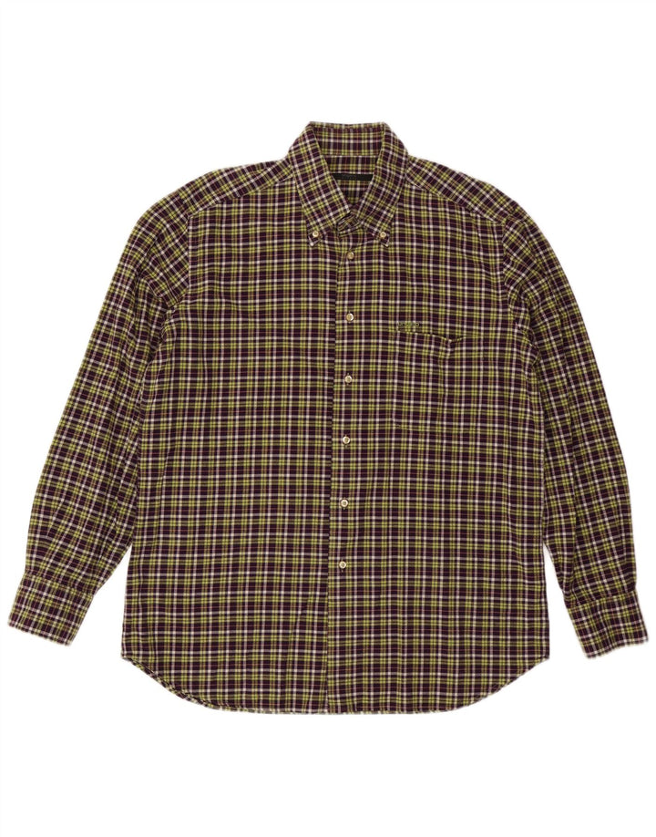 UNGARO Mens Shirt Size 43 17 XL Purple Check