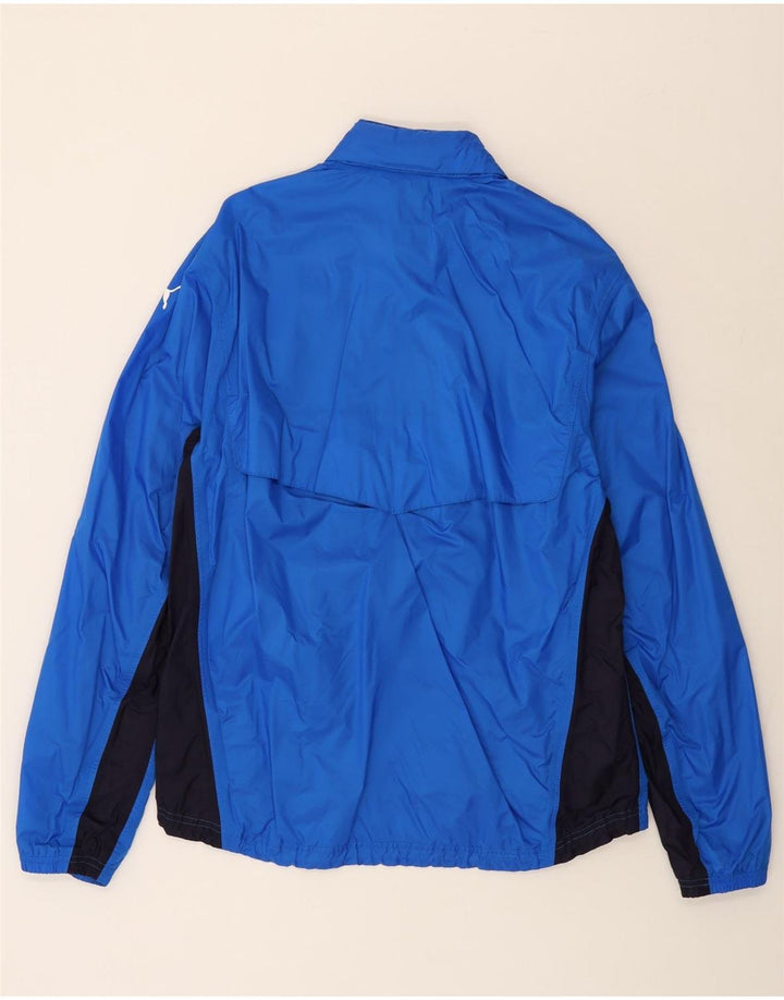 PUMA Mens Graphic Hooded Rain Jacket UK 40 Large Blue Colourblock Nylon