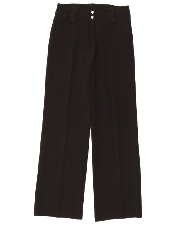 VINTAGE Womens Straight Suit Trousers Small W27 L32 Black Polyester