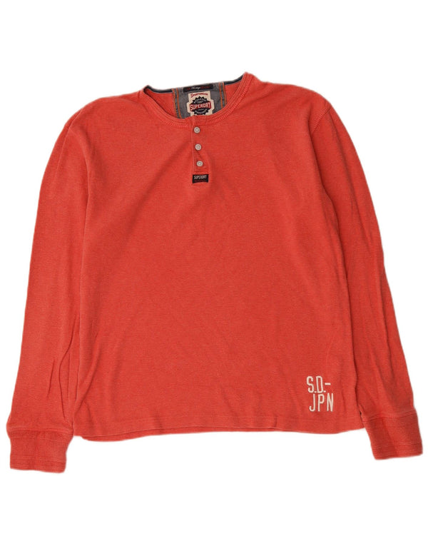 Superdry Mens Top Long Sleeve XL Red Cotton