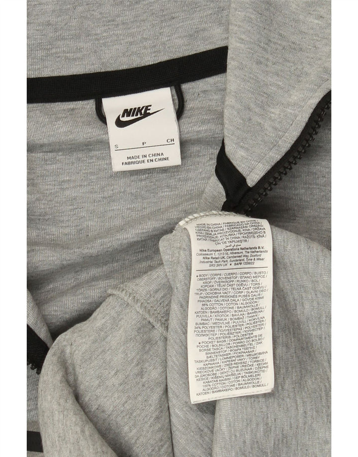 Nike Mens Zip Hoodie Sweater Small Grey Flecked Cotton