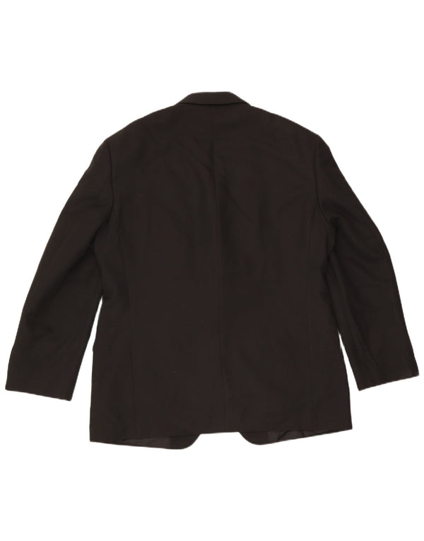Marks & Spencer Mens 3 Button Blazer Jacket UK 42 Large Black Polyester
