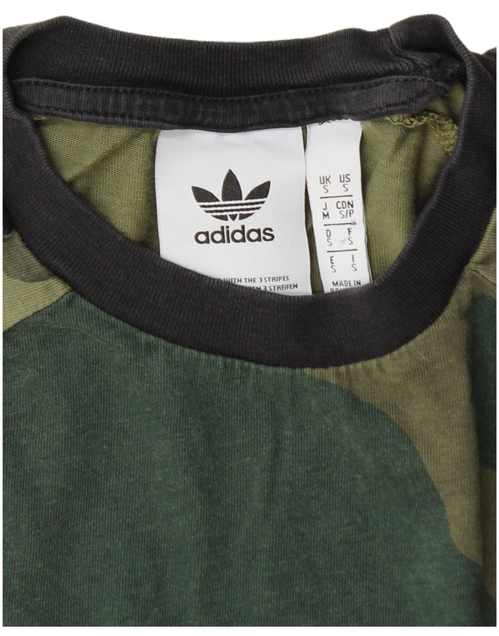 ADIDAS Mens T-Shirt Top Small Khaki Camouflage Cotton