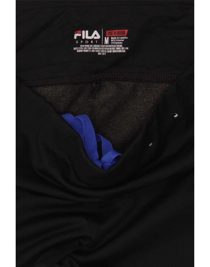Fila Womens Capri Leggings UK 14 Medium  Black Colourblock Polyester