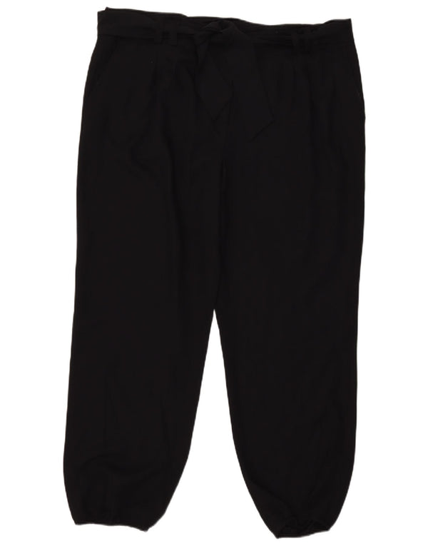 Marks & Spencer Womens High Waist Casual Trousers UK 18 XL W38 L28 Navy Blu
