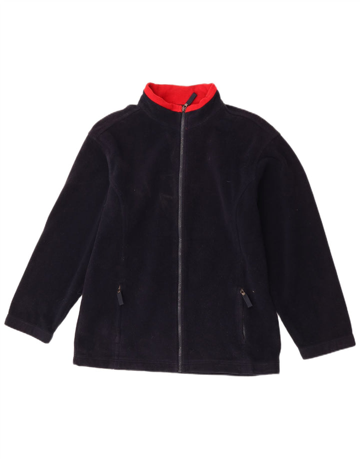Marks & Spencer Mens Fleece Jacket UK 36 Small Navy Blue Colourblock