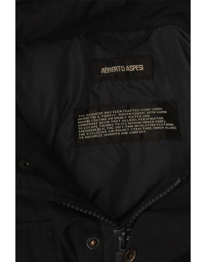 Alberto Aspesi Mens Military Padded Jacket UK 36 Small Black