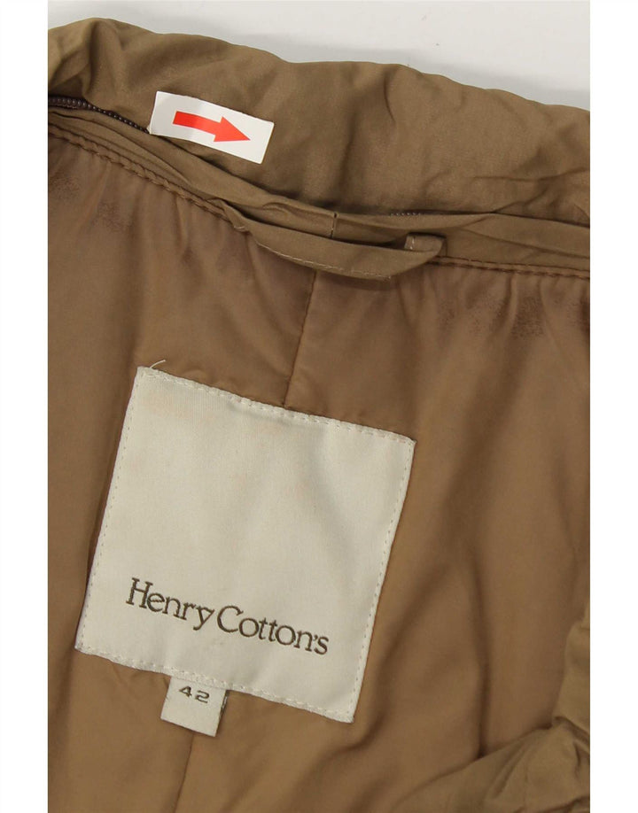 Henry Cottons Womens Belted Utility Jacket IT 42 Medium Khaki Polyamide