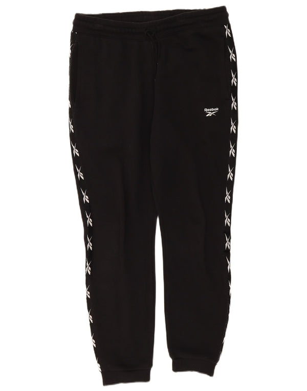 Reebok Mens Graphic Tracksuit Trousers Joggers Medium Black Cotton