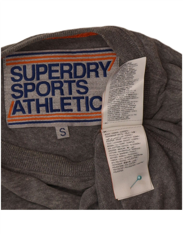 Superdry Mens Graphic Top Long Sleeve Small Grey Colourblock Cotton