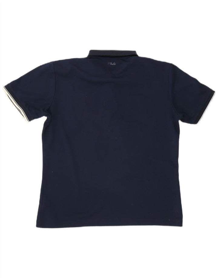 Fila Mens Polo Shirt Medium Navy Blue Polyester