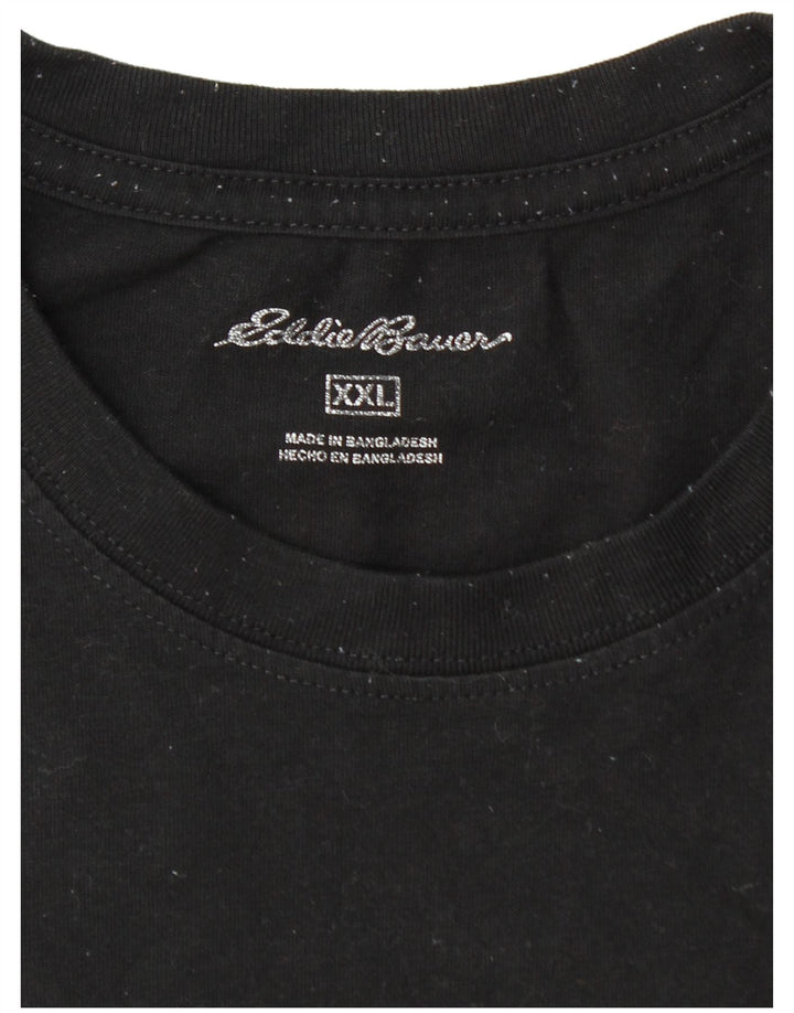 EDDIE BAUER Mens T-Shirt Top 2XL Black Cotton