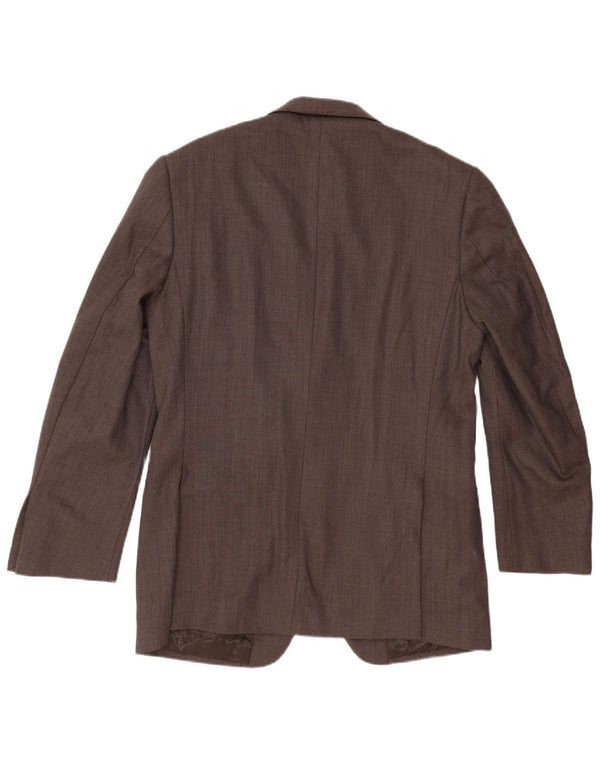 Marks & Spencer Mens 2 Button Blazer Jacket UK 40 Medium Brown Flecked Wool
