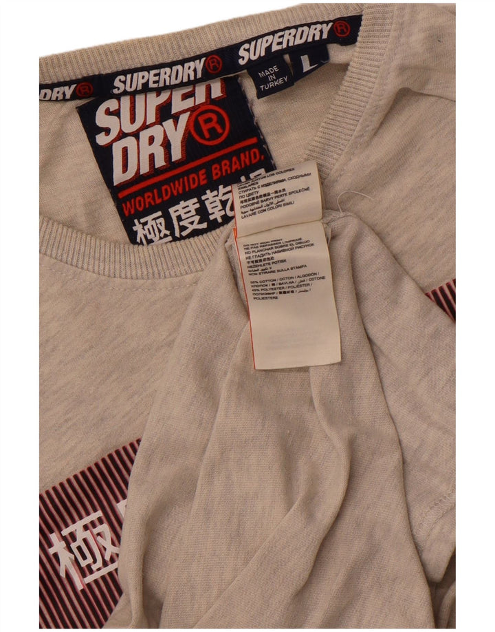 Superdry Mens Limited Edition Graphic T-Shirt Top Large Grey Cotton