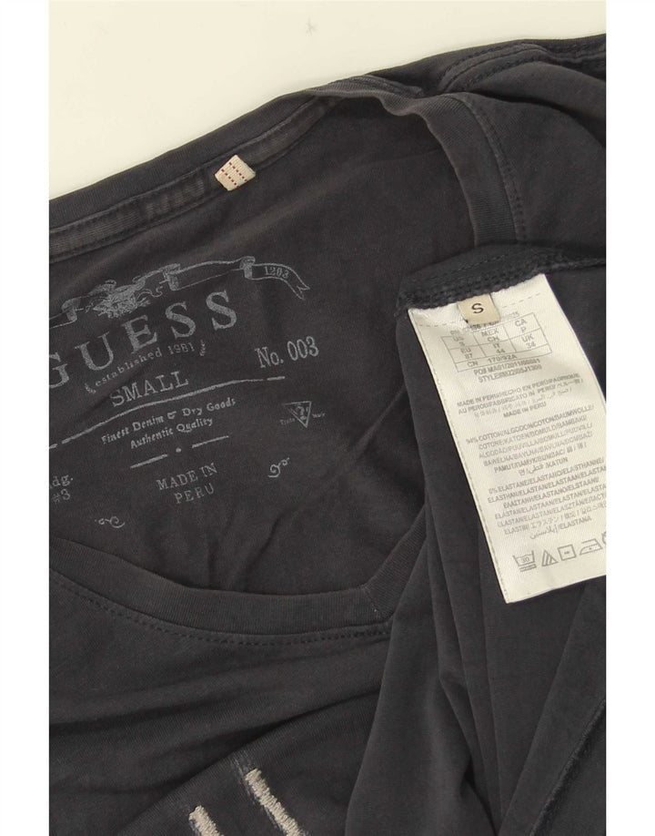 Guess Mens Graphic T-Shirt Top Small Grey Cotton