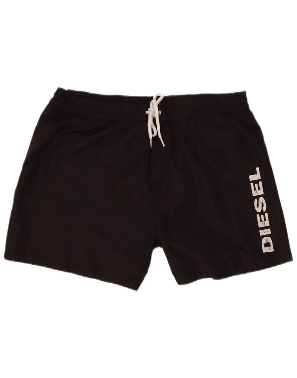 DIESEL Mens Graphic Swimming Shorts EU 50 Large  Black Polyester