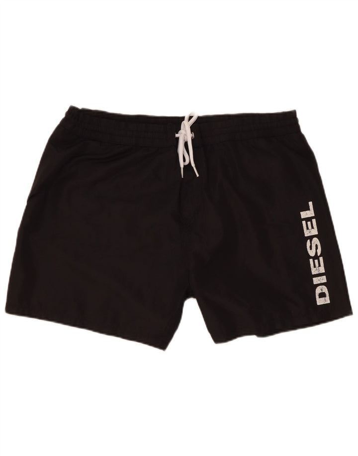 DIESEL Mens Graphic Swimming Shorts EU 50 Large  Black Polyester