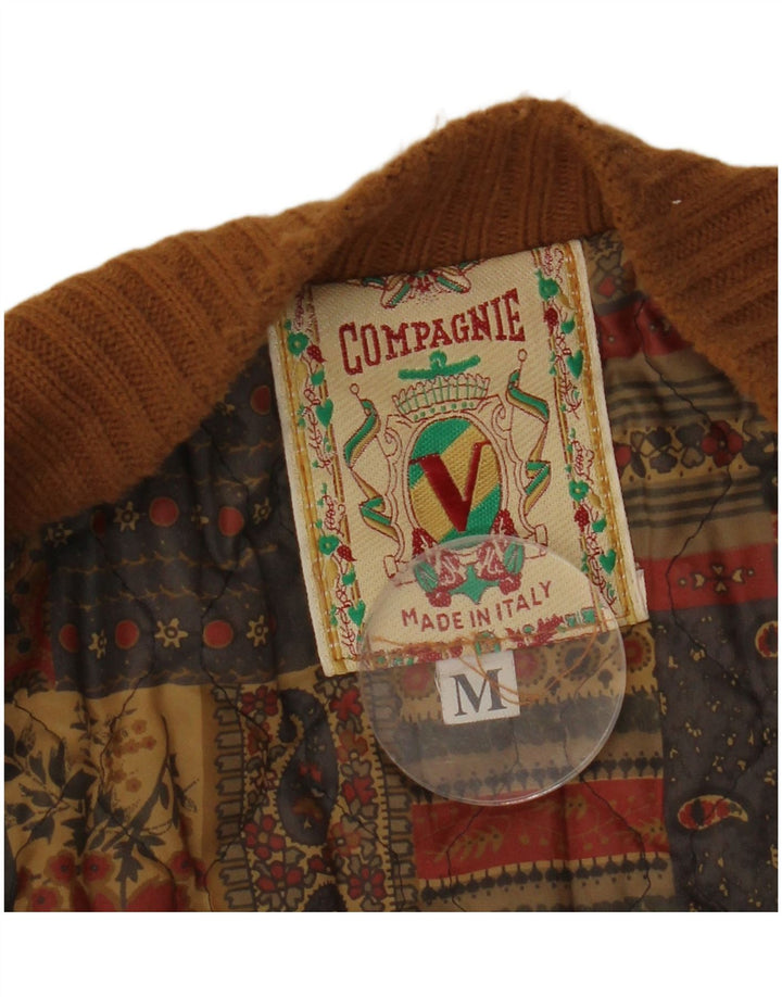 COMPAGNIE Mens Loose Fit Suede Bomber Jacket UK 38 Medium Brown Fair Isle