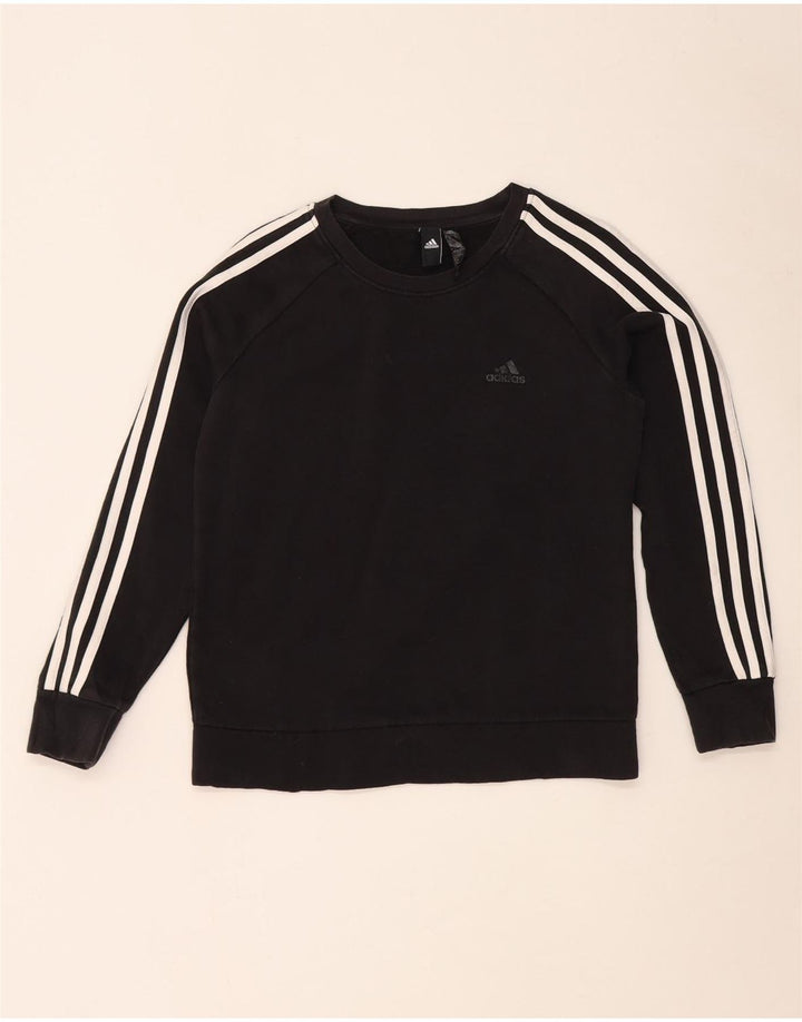 Adidas Womens Sweatshirt Jumper UK 12/14 Medium Black Cotton