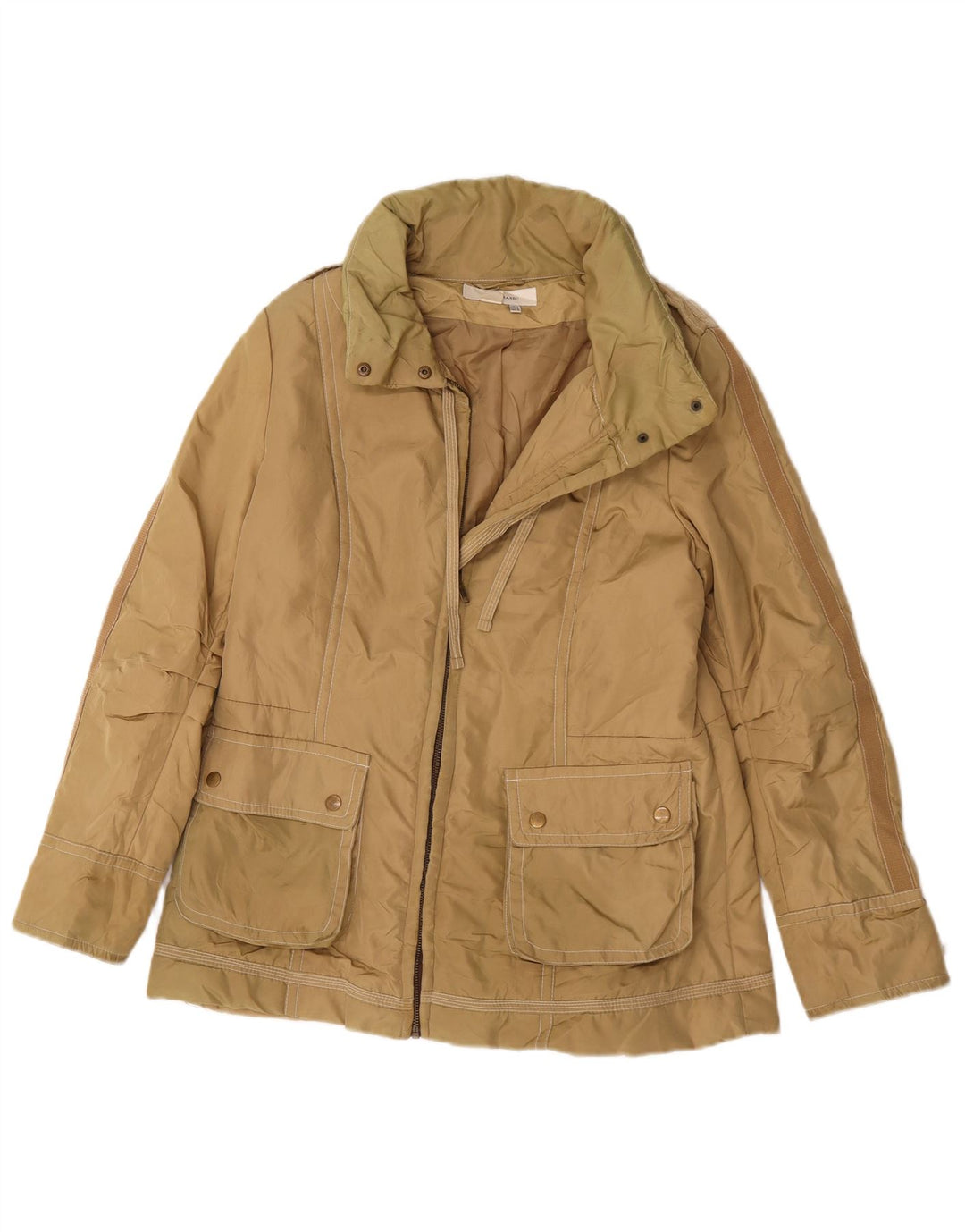 Zara Womens Utility Jacket UK 18 XL Beige Nylon