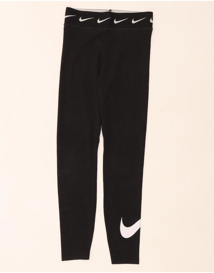 NIKE Womens Graphic Leggings UK 8 Small  Black