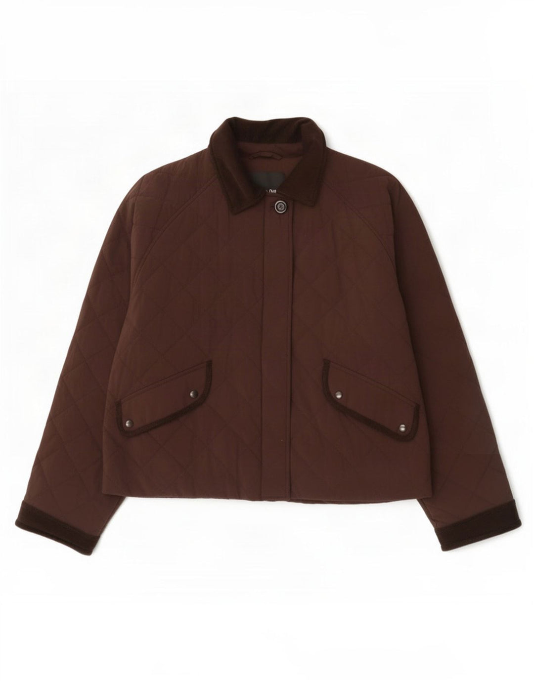 Massimo Dutti Womens Oversized Quilted Jacket UK 10 Small Brown Polyester