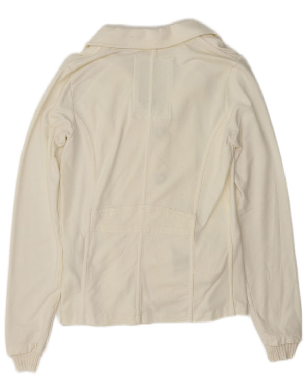 Woolrich Womens 3 Button Blazer Jacket UK 12 Medium Off White Cotton