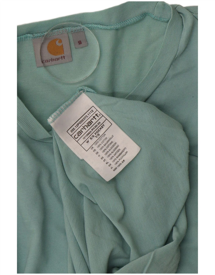 Carhartt Mens T-Shirt Top Small Turquoise Cotton