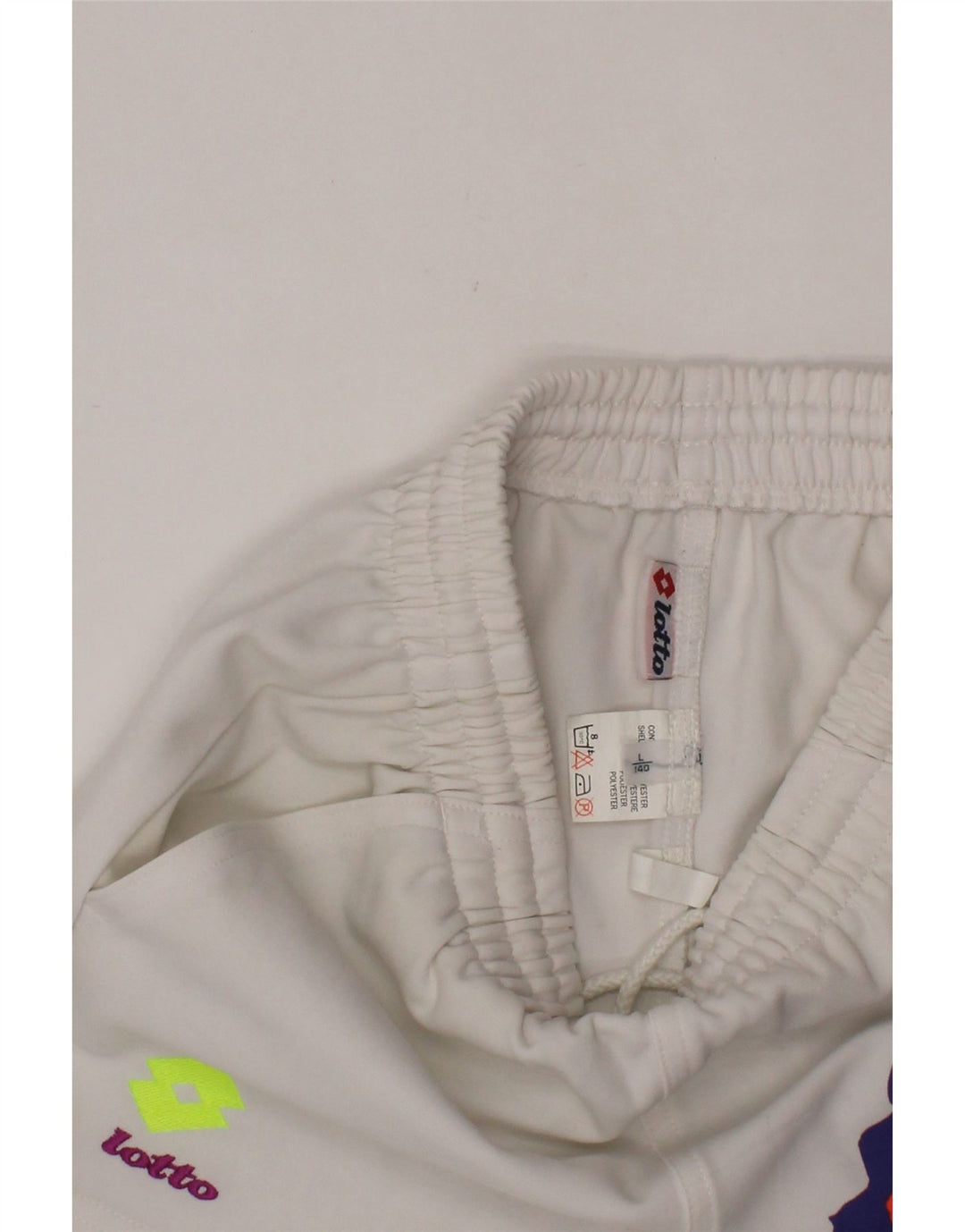 LOTTO Girls Graphic Sport Shorts 9-10 Years Large White Polyester