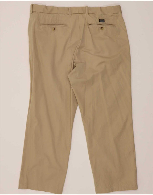 Marks & Spencer Mens Straight Chino Trousers W40 L29 Beige Cotton