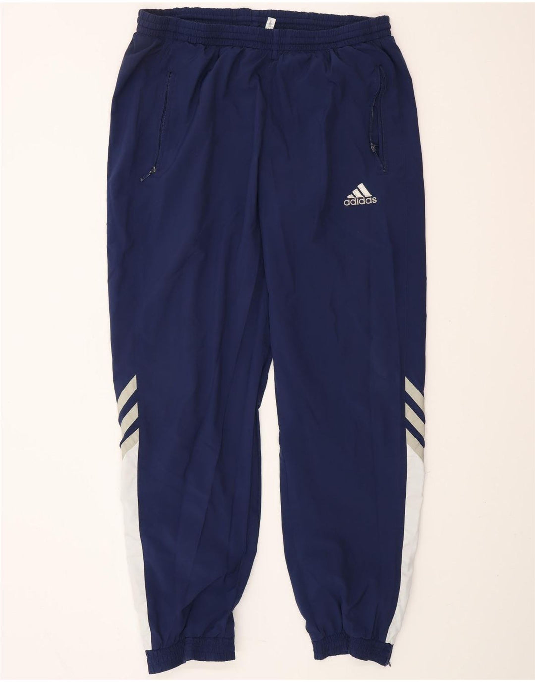 ADIDAS Mens Tracksuit Trousers Joggers UK 44/46 Large  Navy Blue Polyester