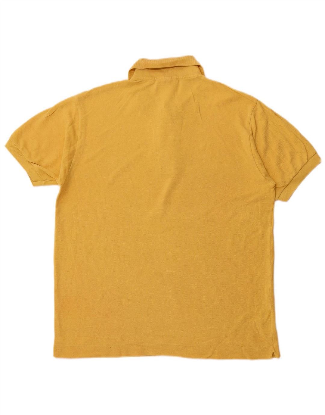 LACOSTE Mens Classic Fit Polo Shirt Size 4 Medium Yellow Cotton