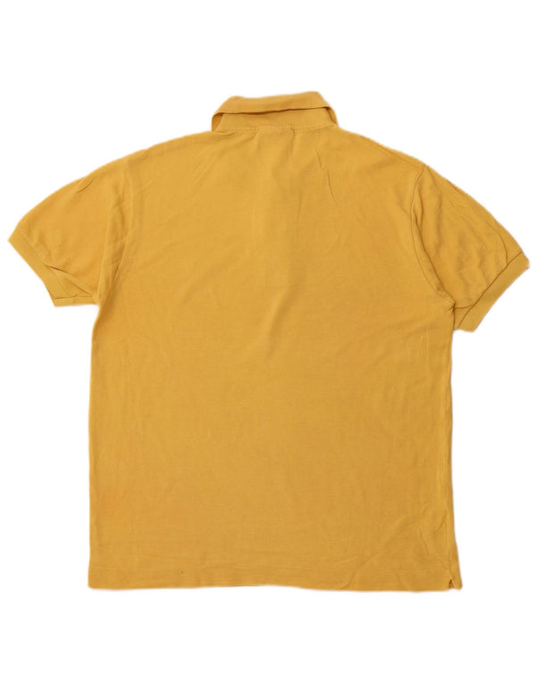 LACOSTE Mens Classic Fit Polo Shirt Size 4 Medium Yellow Cotton