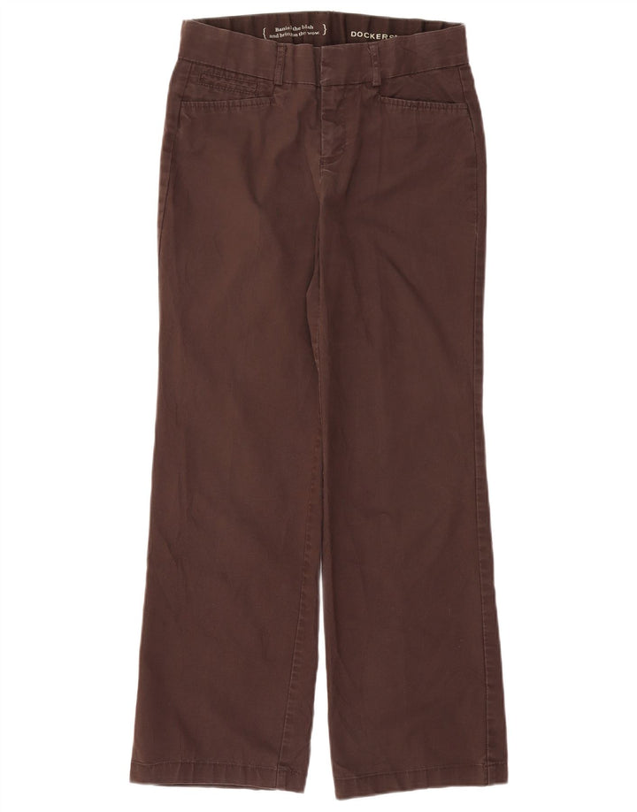 Dockers Womens Straight Casual Trousers W28 L29 Brown