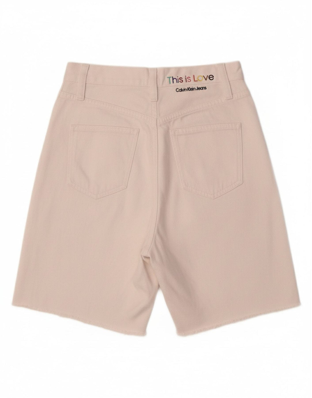 CALVIN KLEIN Womens Denim Shorts W26 Small White Cotton