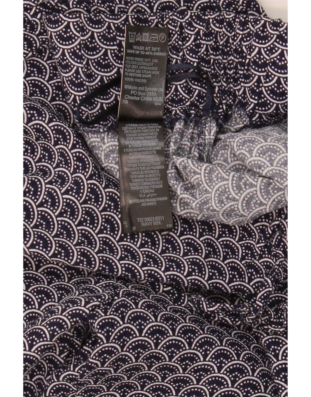 Marks & Spencer Womens Abstract Pattern Casual Trousers UK 16 Large W34 L30