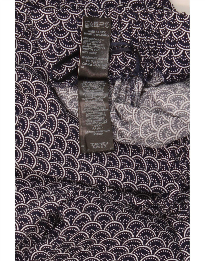 Marks & Spencer Womens Abstract Pattern Casual Trousers UK 16 Large W34 L30