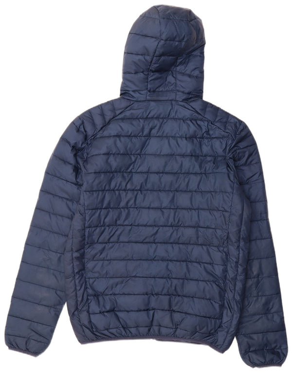 Ellesse Mens Hooded Padded Jacket UK 38 Medium Navy Blue Polyester