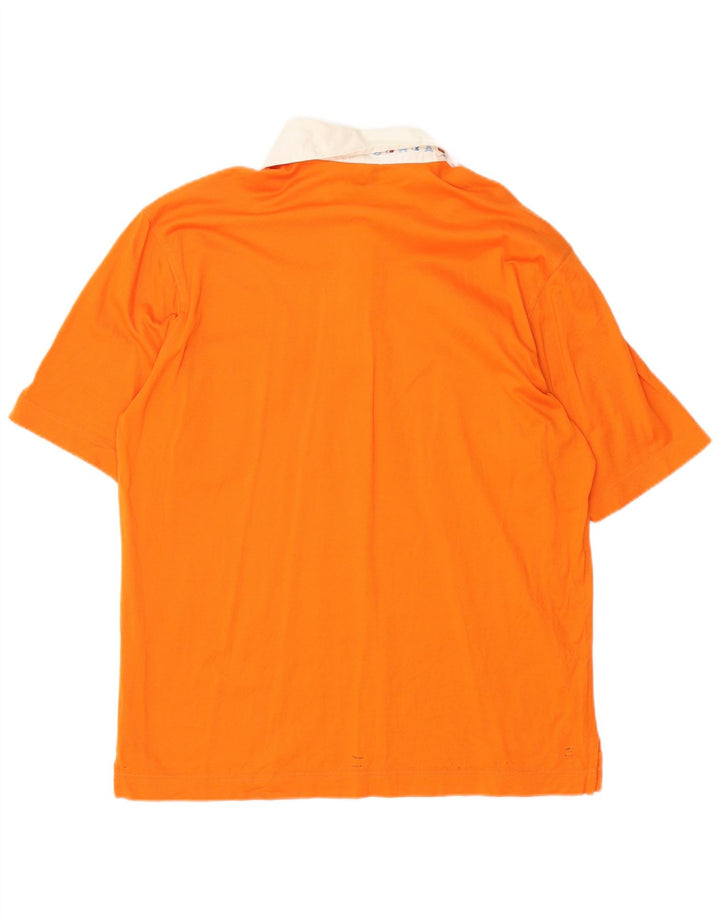 PAUL & SHARK Mens Rugby Polo Shirt Medium Orange