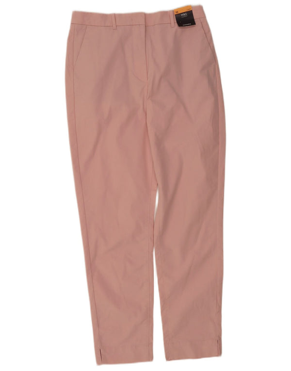 Marks & Spencer Womens Straight Chino Trousers UK 10 Small W30 L30 Pink
