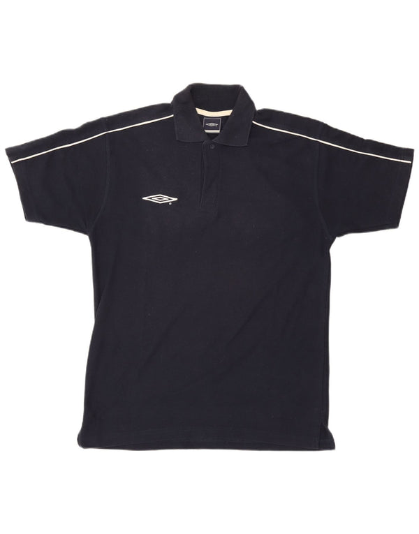 UMBRO Mens Polo Shirt Medium Navy Blue Cotton