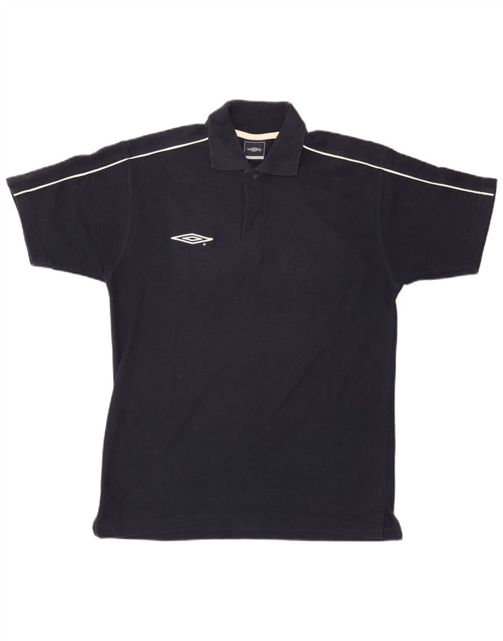 UMBRO Mens Polo Shirt Medium Navy Blue Cotton
