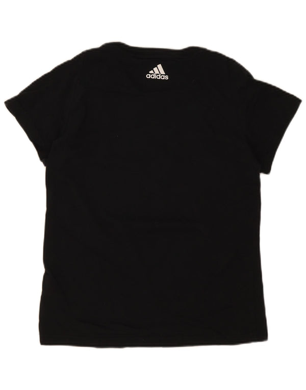 Adidas Womens Graphic T-Shirt Top UK 8/10 Small Black Cotton